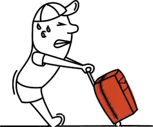 enfrant qui tire son sac de voyage